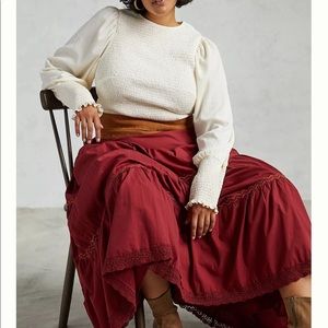 Anthropologie - Smocked Puff-Sleeved Top Size 2x